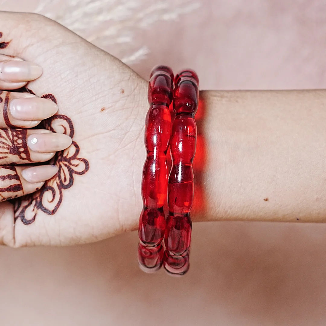 Glossy Finish 'Glosbe Glass Kada' Bangle for Women & Girls (Pack of 2)