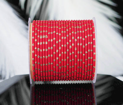Red Dot Design Matte Finish Metal Bangle for Women & Girls (Pack of 24)