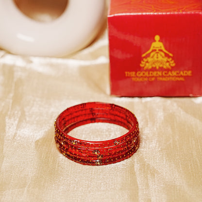 Stylish Glass Kada for Women & Girls (Pack of 4 Kada)