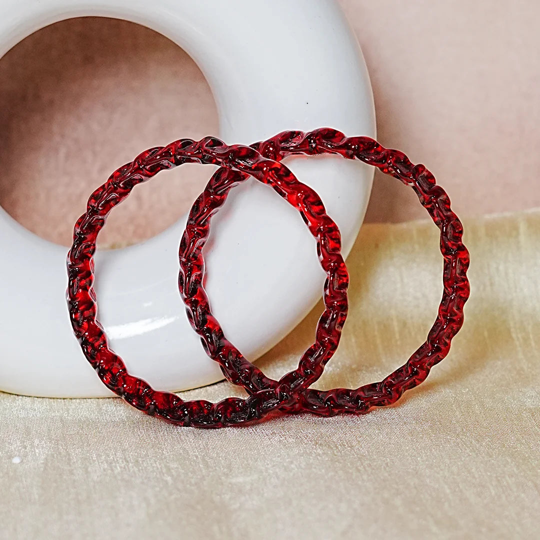 Unique Design "Sitara Glass Kada" Bangles with Glossy Finish for Women & Girls (Pack of 2)