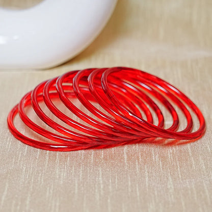 Trendy Acrylic Bangles Glossy & Smooth Finish for Women (Pack of 8)