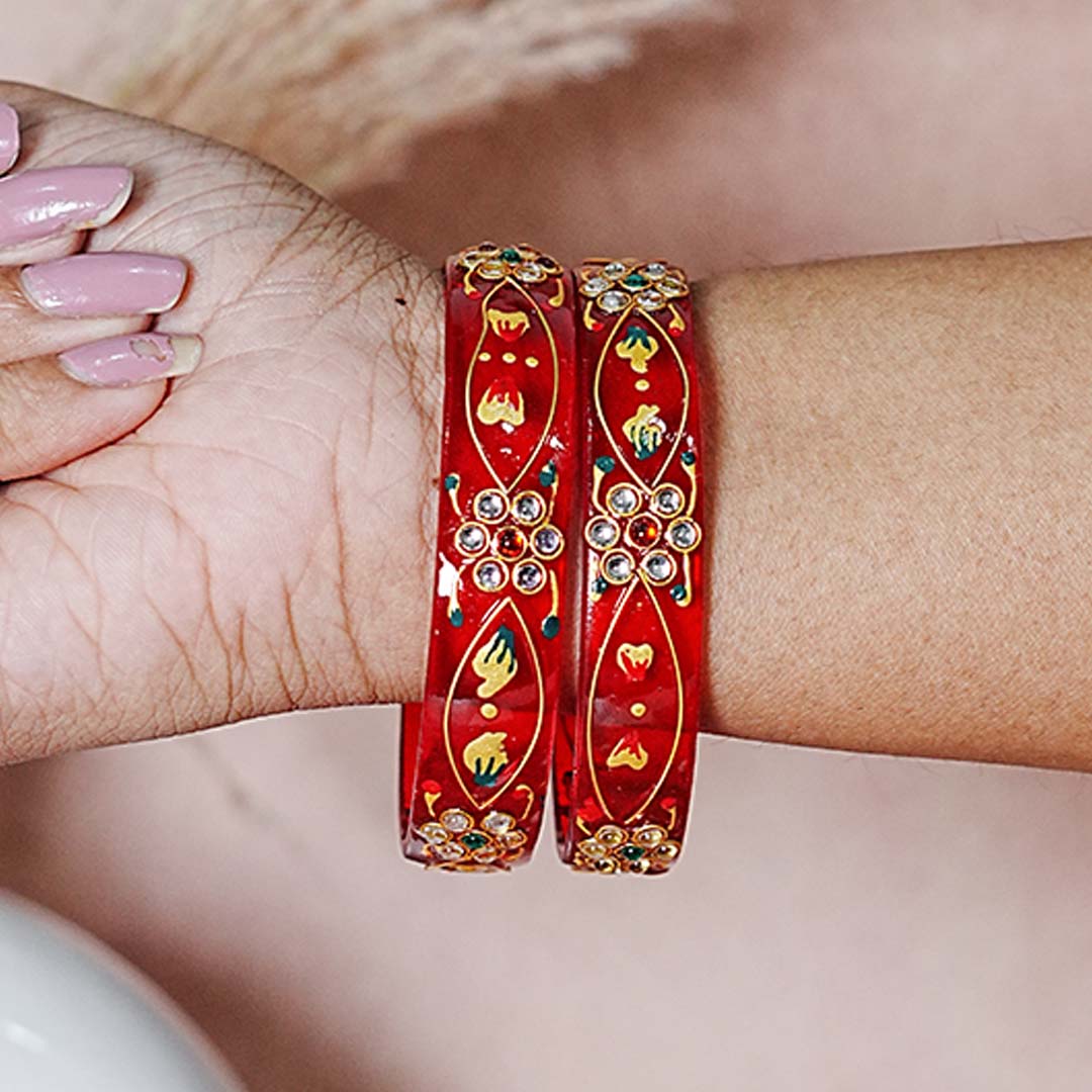 Trendy Lightweight Acrylic Kada Bangle for Women & Girls (Pack of 2 kada)