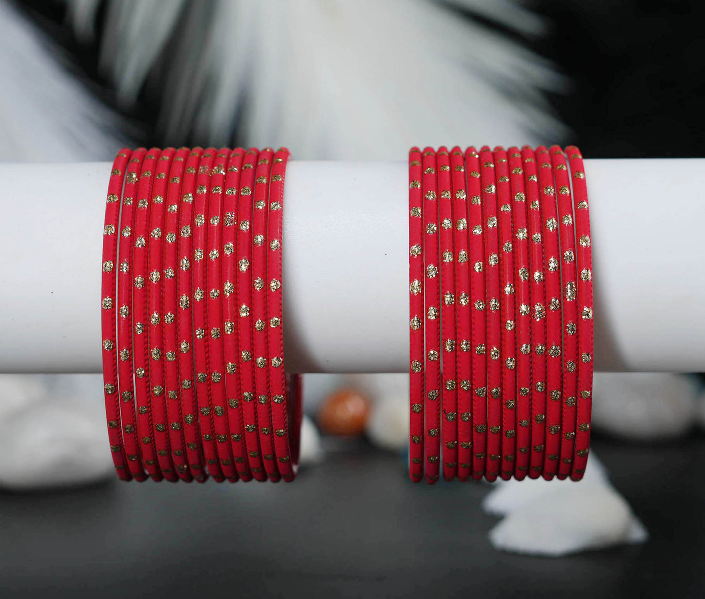 Stylish Metal Bangles for Women – Multiple Color Dot Design Matte Finish for Wedding & Party Wear