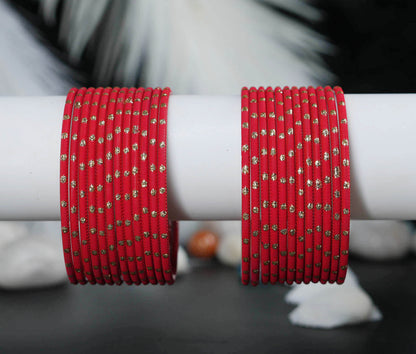 Stylish Metal Bangles for Women – Multiple Color Dot Design Matte Finish for Wedding & Party Wear