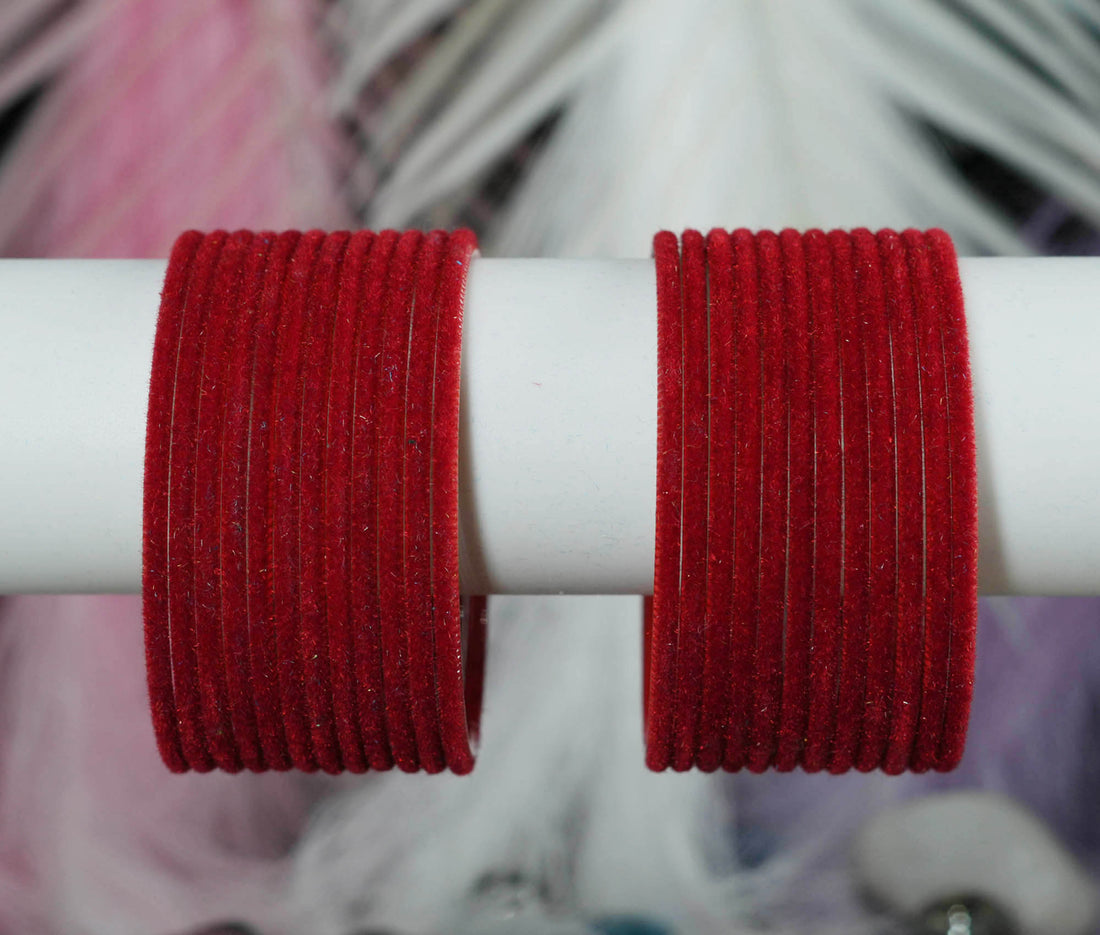 Stylish Traditional Velvet Metal Bangles for Women & Ladies