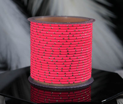 Rose Dot Design Matte Finish Metal Bangle for Women & Girls (Pack of 24)