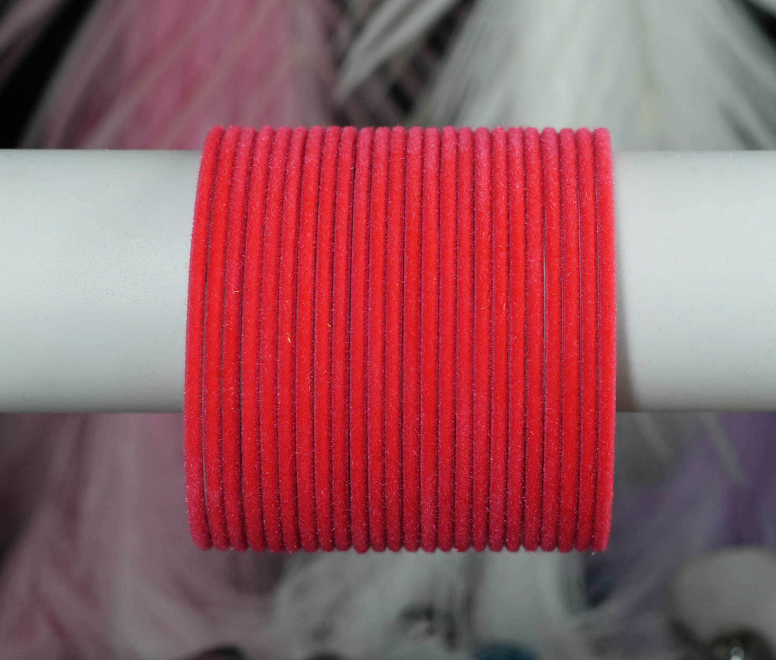 Fancy Multiple Color Velvet Metal Bangles for Women | Traditional Chudiyan for Ladies