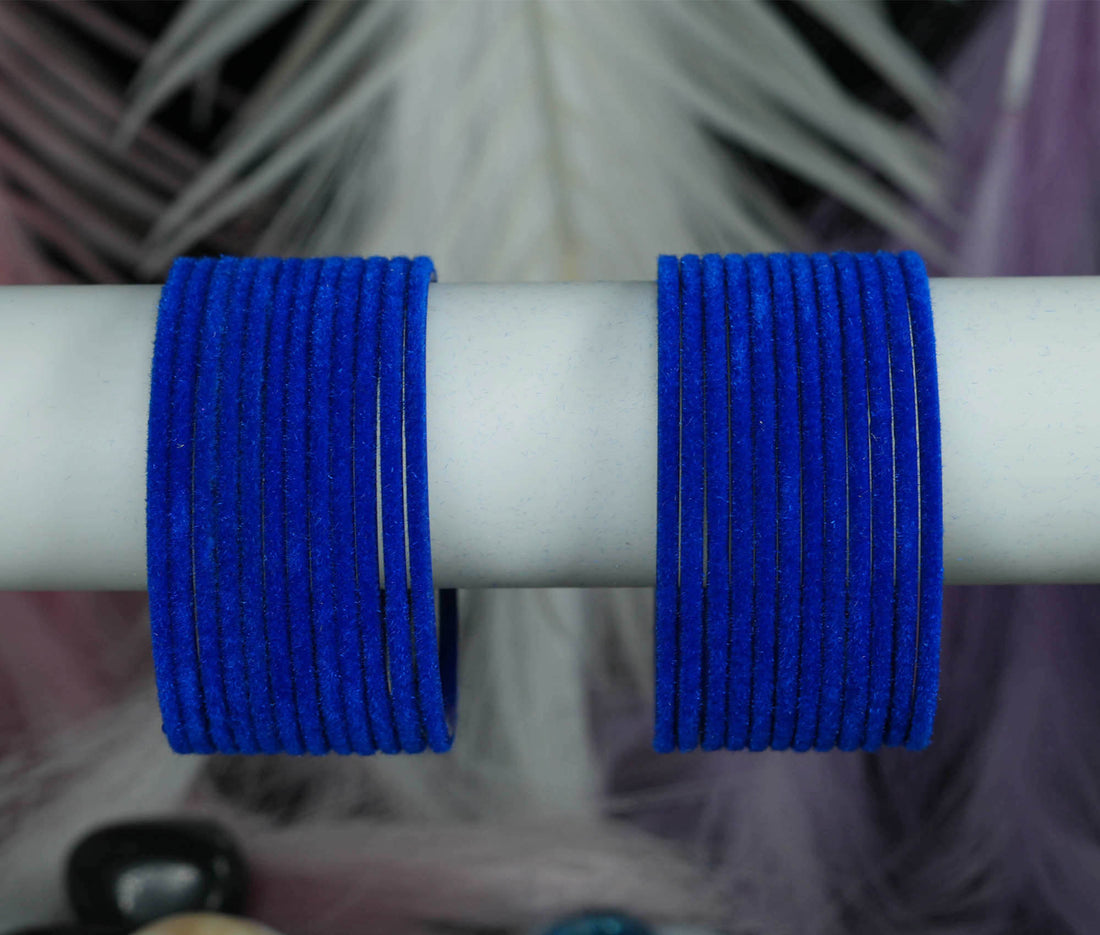 Fancy Velvet Metal Bangles for Women & Ladies | Perfect for Weddings, Party Wear & Occasions
