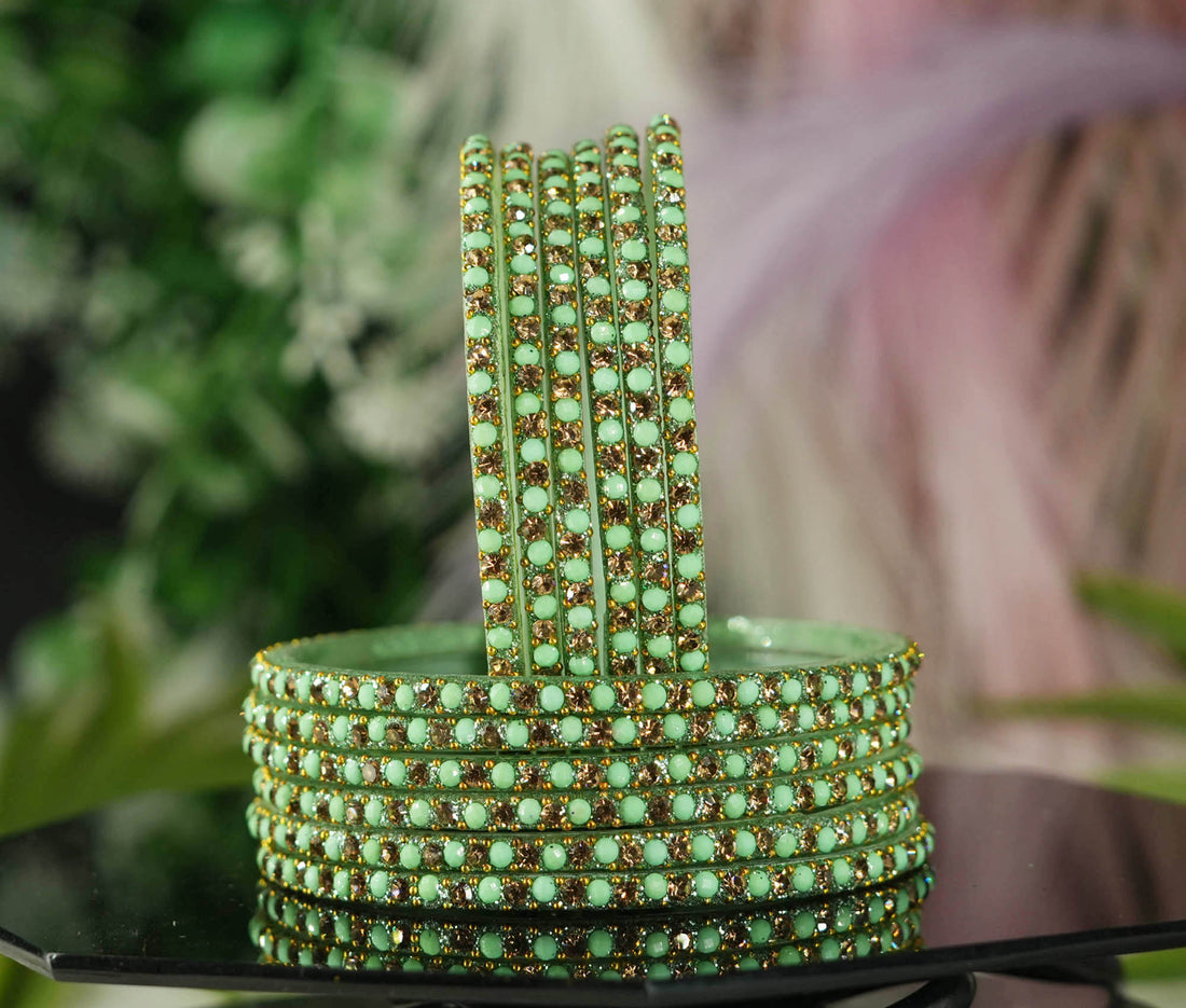 Designer Glass Bangles for Women & Girls | Multiple Color Beads Stone Studded Chudiyan for Ladies