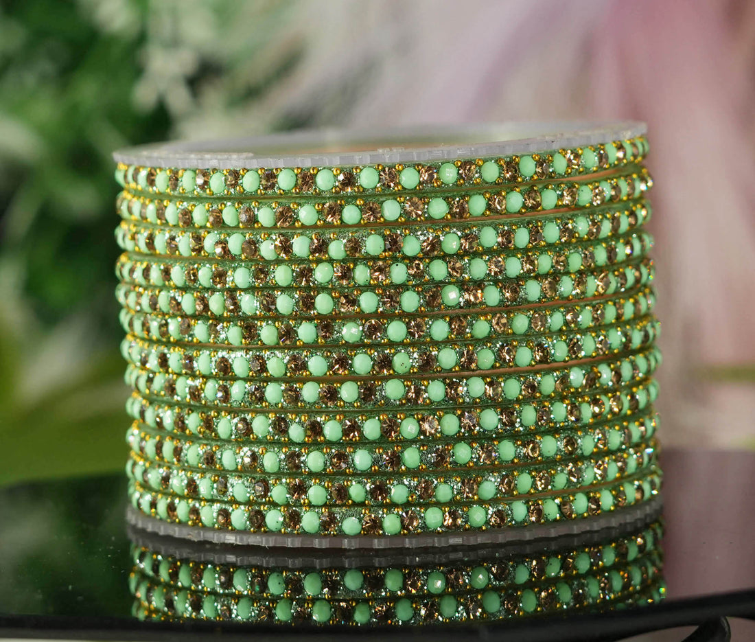 Designer Glass Bangles for Women & Girls | Multiple Color Beads Stone Studded Chudiyan for Ladies