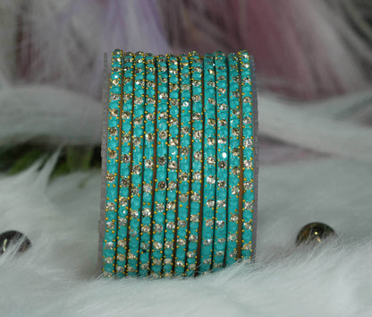 Glass Bangle with Beads Studded for Women & Girls (Pack 12 Bangles)