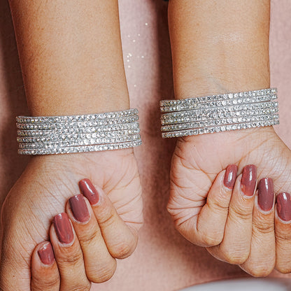 Glass Bangle for Women and Girls | Elegant Beads & Stone Work Design (Pack of 12 Bangles)