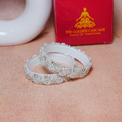 Floral Design Glass Kada for Women & Girls – (Pack of 2 Kada)