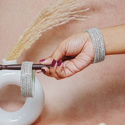 Glass Bangle for Women and Girls | Elegant Beads & Stone Work Design (Pack of 12 Bangles)