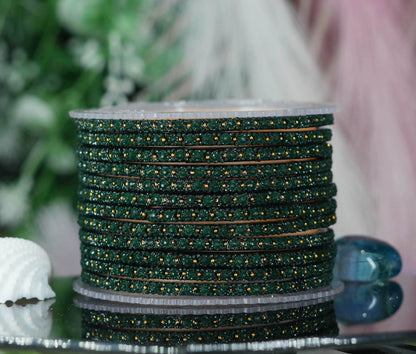 Glass Bangle with Golden Ball Studded for Women & Girls (Pack of 12 Bangles)