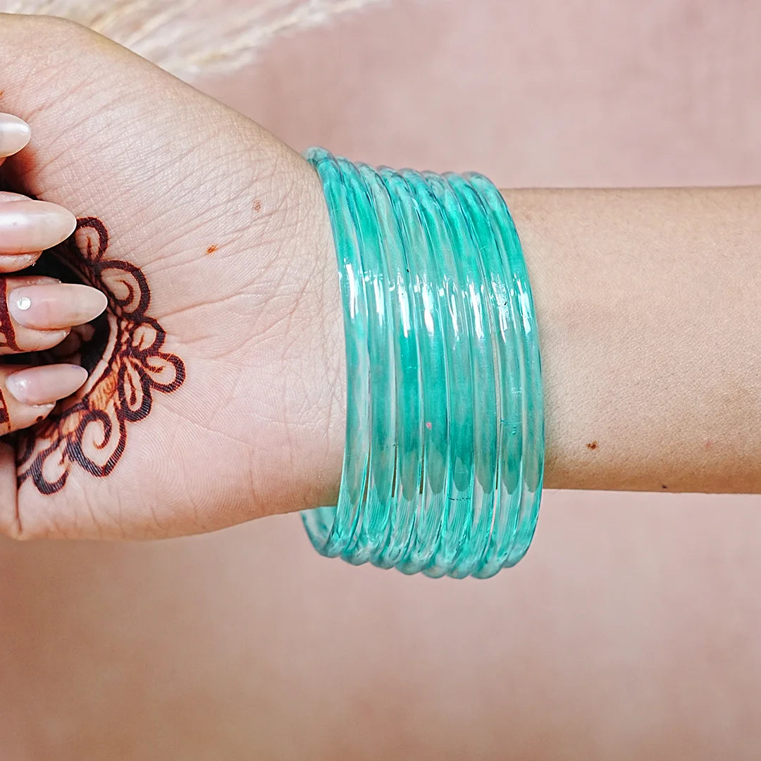 Trendy Acrylic Bangles Glossy & Smooth Finish for Women (Pack of 8)