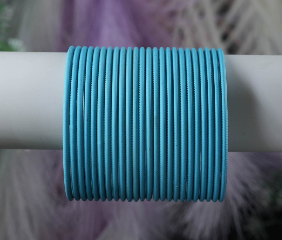 Surf Color Plain Matte Metal Bangles for Women & Girls (Pack of 24)