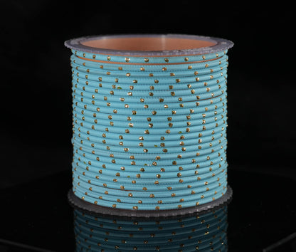 Fancy Multiple Color Dot Design Metal Bangles for Women Matte Finish Chudiyan