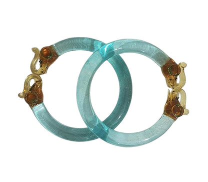 Multiple Color Elephant Design Glass Kada for Women & Girls (Pack of 2 Kada)
