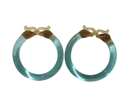 Multiple Color Elephant Design Glass Kada for Women & Girls (Pack of 2 Kada)