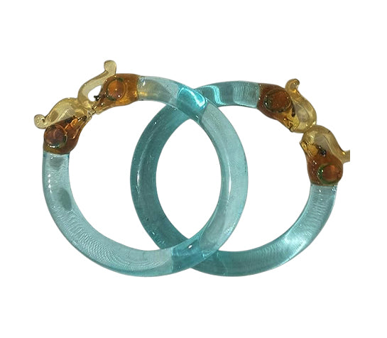 Multiple Color Glass Kada Elephant Design for Women & Girls | Glossy Finished, Elegant & Unique Bangles for Ladies
