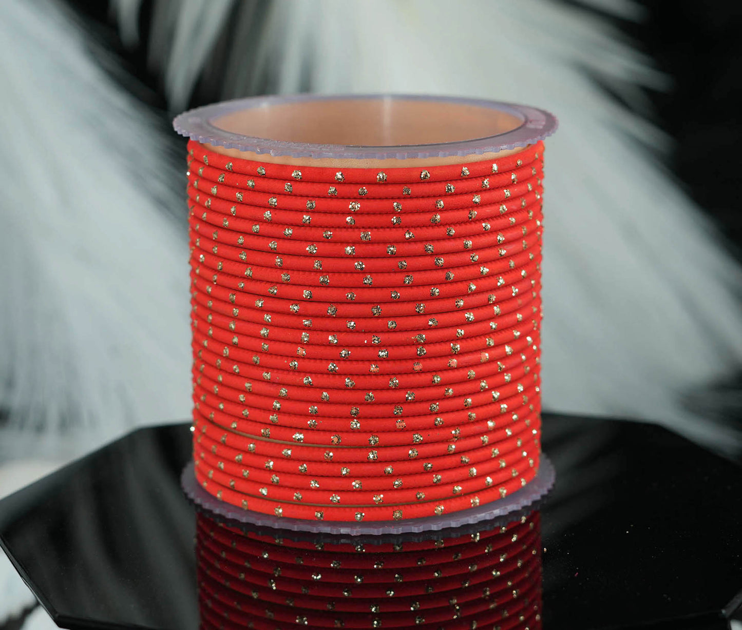 Fancy Multiple Color Dot Design Metal Bangles for Women Matte Finish Chudiyan