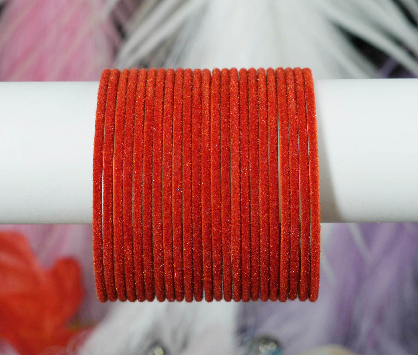 Tamatri Velvet Metal Bangles for Women & Girls (Pack of 24)