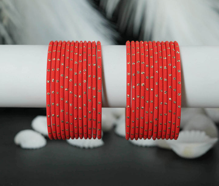 Tamatri Dot Design Matte Finish Metal Bangle for Women & Girls (Pack of 24)