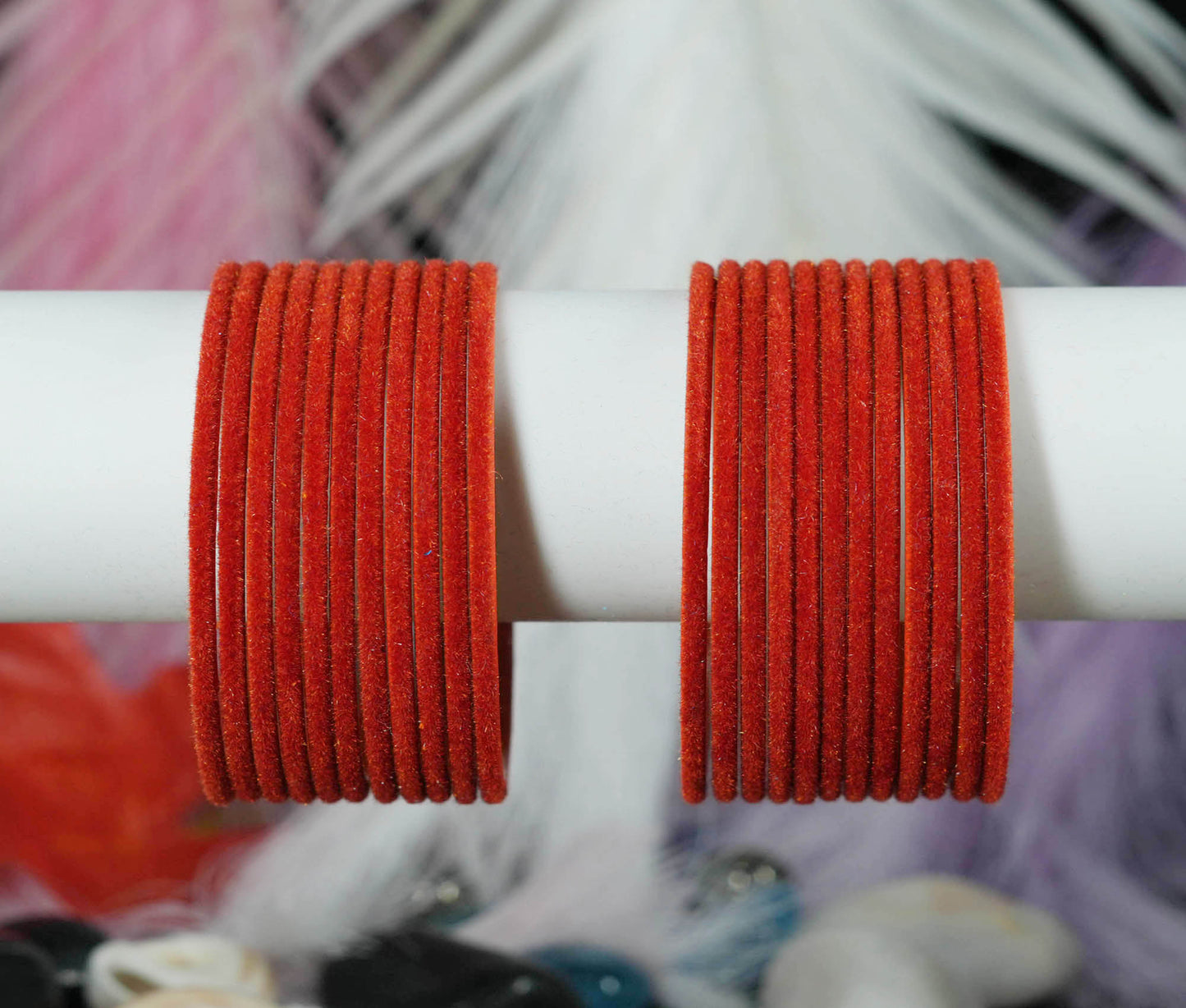 Tamatri Velvet Metal Bangles for Women & Girls (Pack of 24)