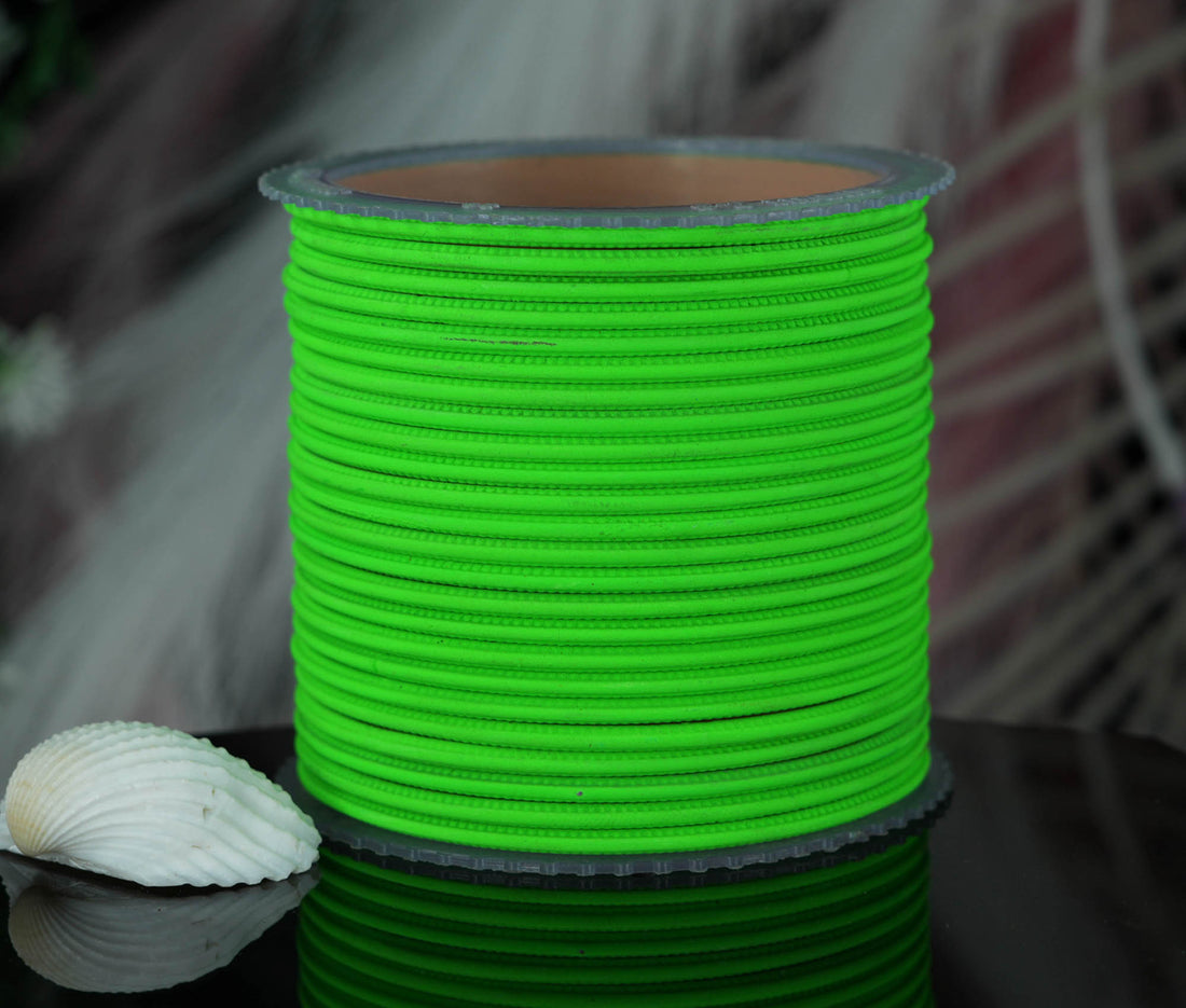 Parrot Green Color Plain Matte Metal Bangles for Women & Girls (Pack of 24)