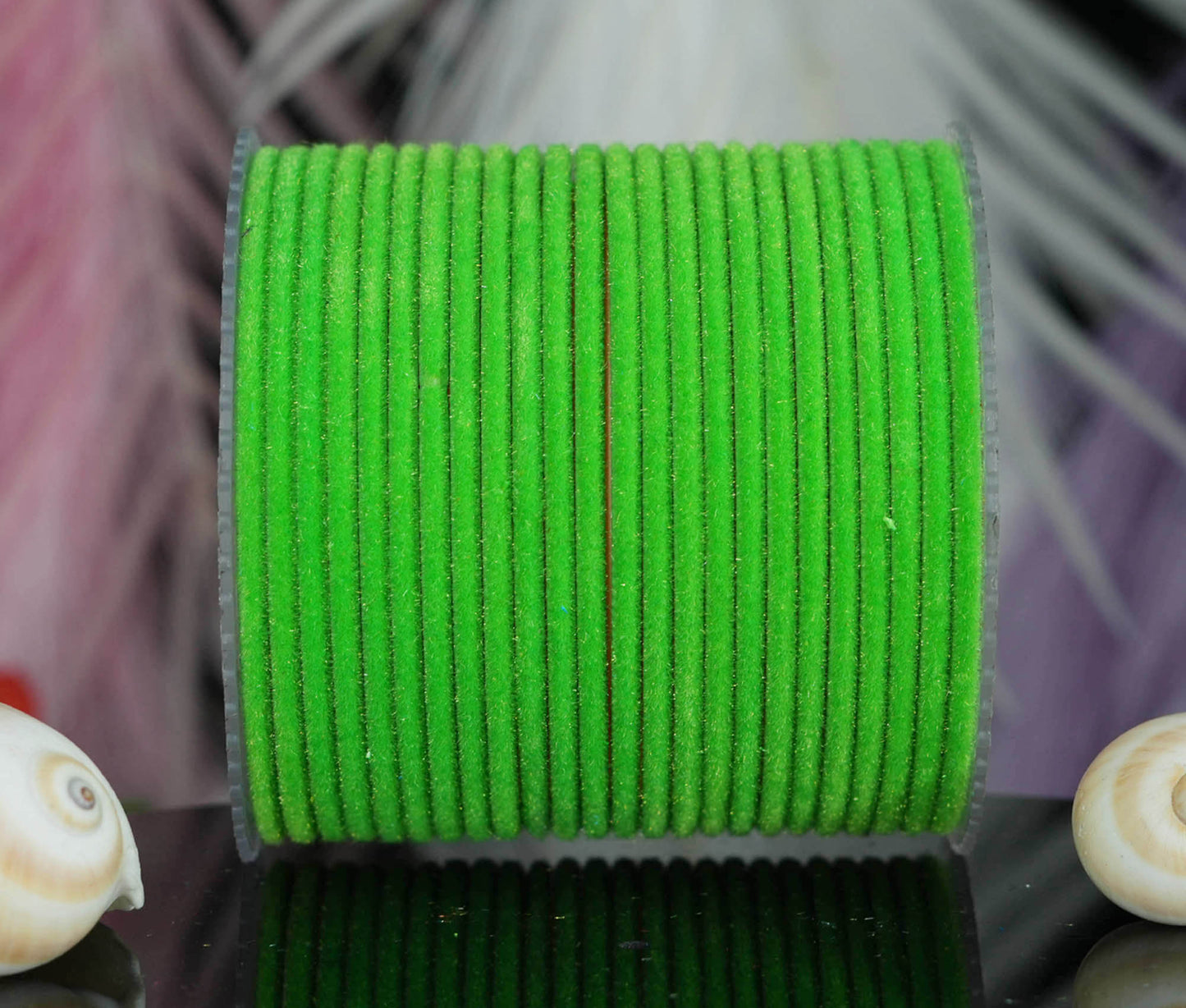 Parrot Green Velvet Metal Bangles for Women & Girls (Pack of 24)