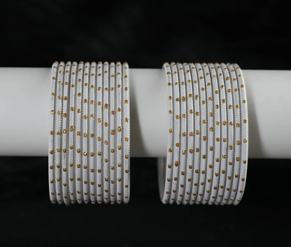 Stylish Metal Bangles for Women – Multiple Color Dot Design Matte Finish for Wedding & Party Wear