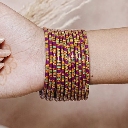 Women’s Printed Glass Bangles – Shiny & Smooth Finish (Pack of 12)