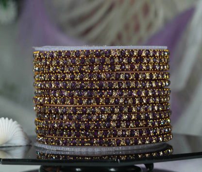 Glass Bangles with Beads Studded for Women & Girls | Multiple Color Chudiyan (Pack of 12 Bangles)