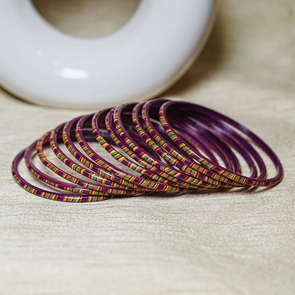 Women’s Printed Glass Bangles – Shiny & Smooth Finish (Pack of 12)