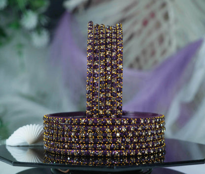 Glass Bangles with Beads Studded for Women & Girls | Multiple Color Chudiyan (Pack of 12 Bangles)