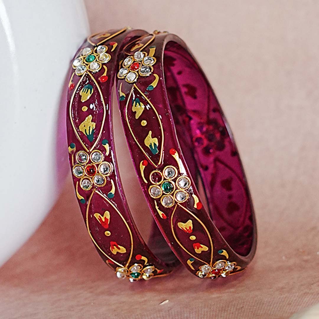 Trendy Lightweight Acrylic Kada Bangle for Women & Girls (Pack of 2 kada)
