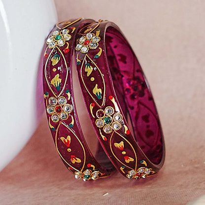 Trendy Lightweight Acrylic Kada Bangle for Women & Girls (Pack of 2 kada)