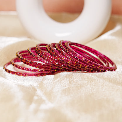 Raindrop Glass Bangle for Women (Pack of 12 Bangles)