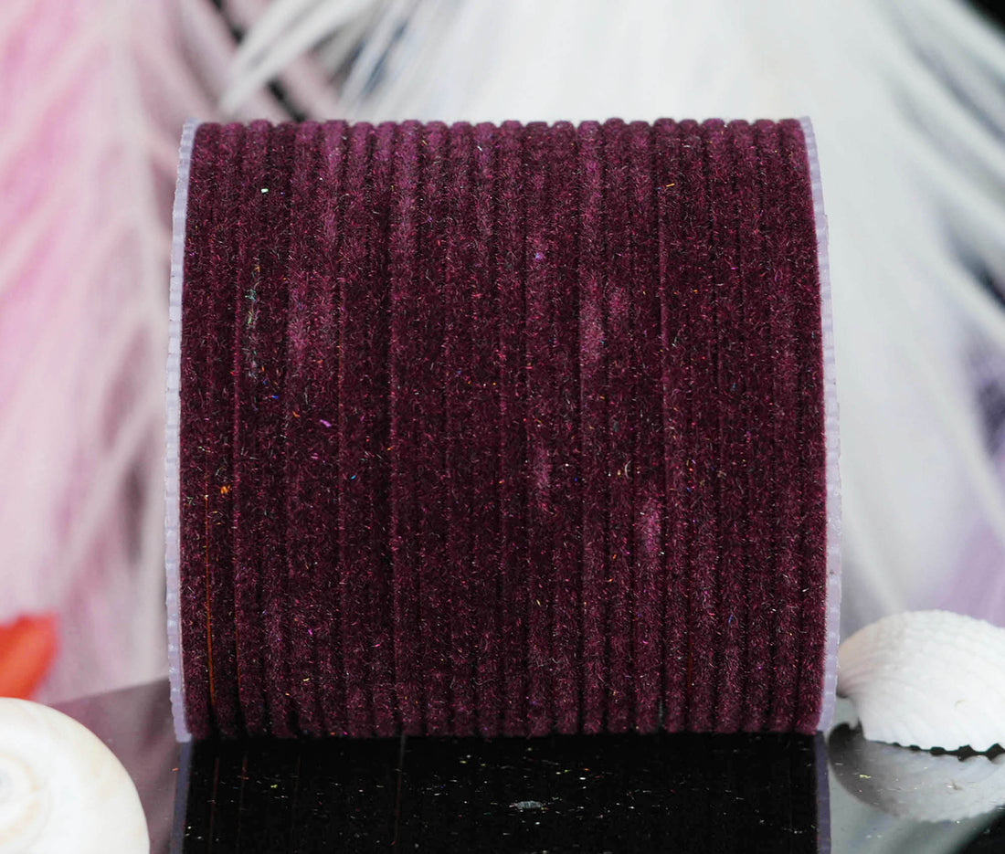 Wine Velvet Metal Bangles for Women & Girls (Pack of 24)