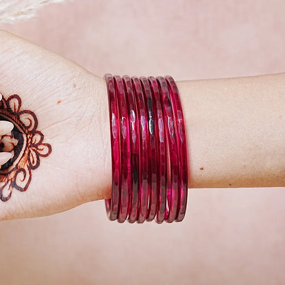 Trendy Acrylic Bangles Glossy & Smooth Finish for Women (Pack of 8)