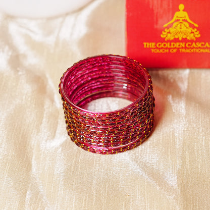 Raindrop Glass Bangle for Women (Pack of 12 Bangles)
