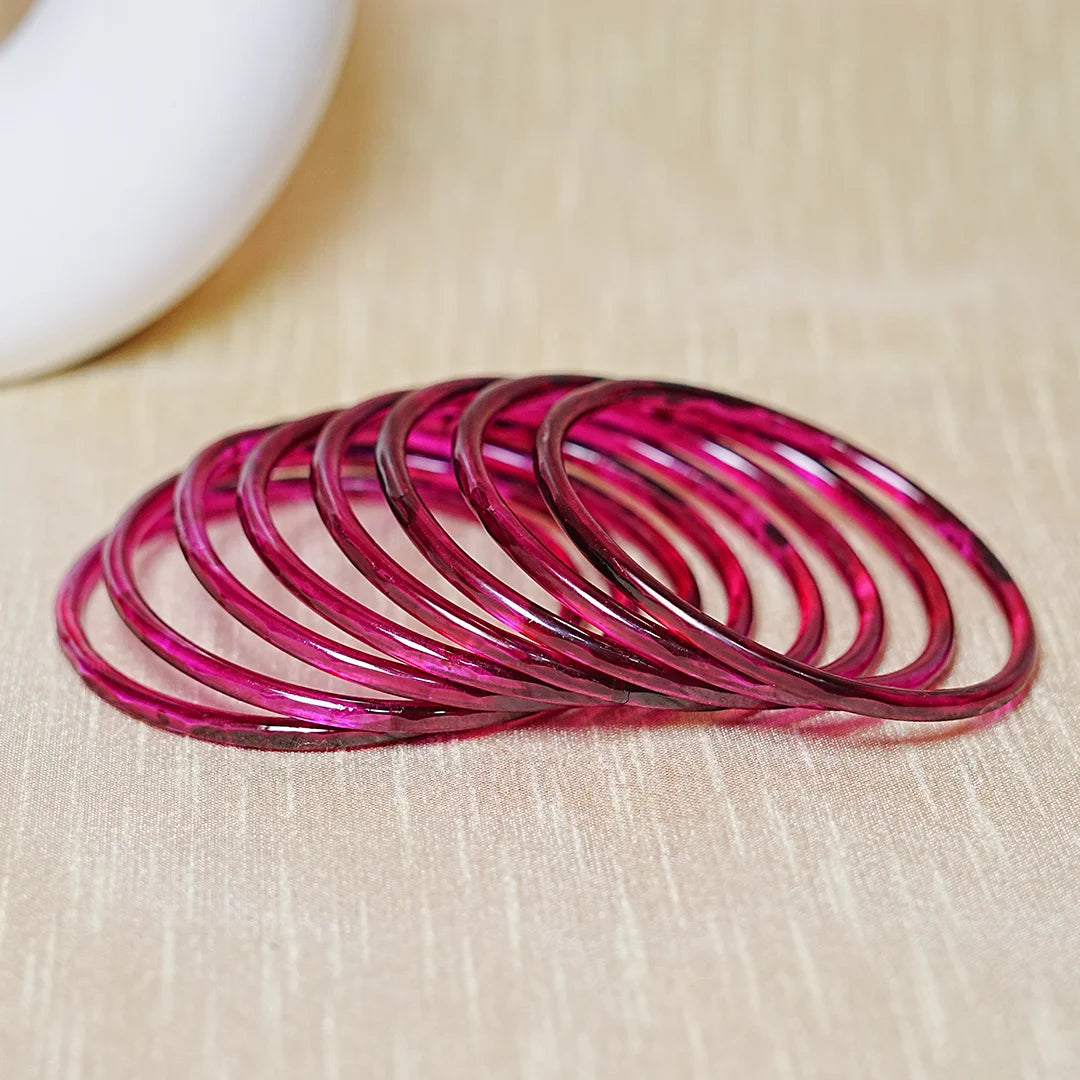 Trendy Acrylic Bangles Glossy & Smooth Finish for Women (Pack of 8)