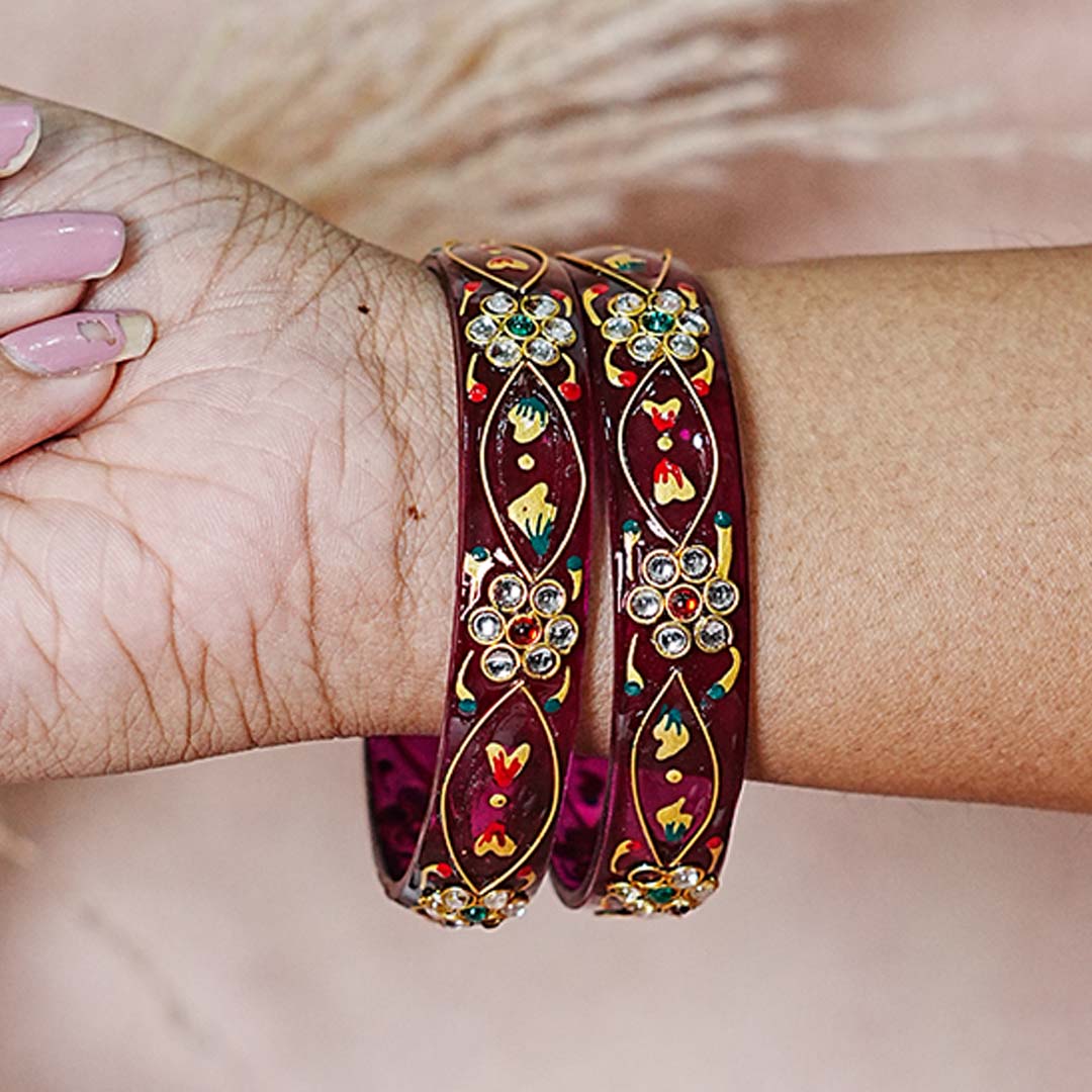 Trendy Lightweight Acrylic Kada Bangle for Women & Girls (Pack of 2 kada)