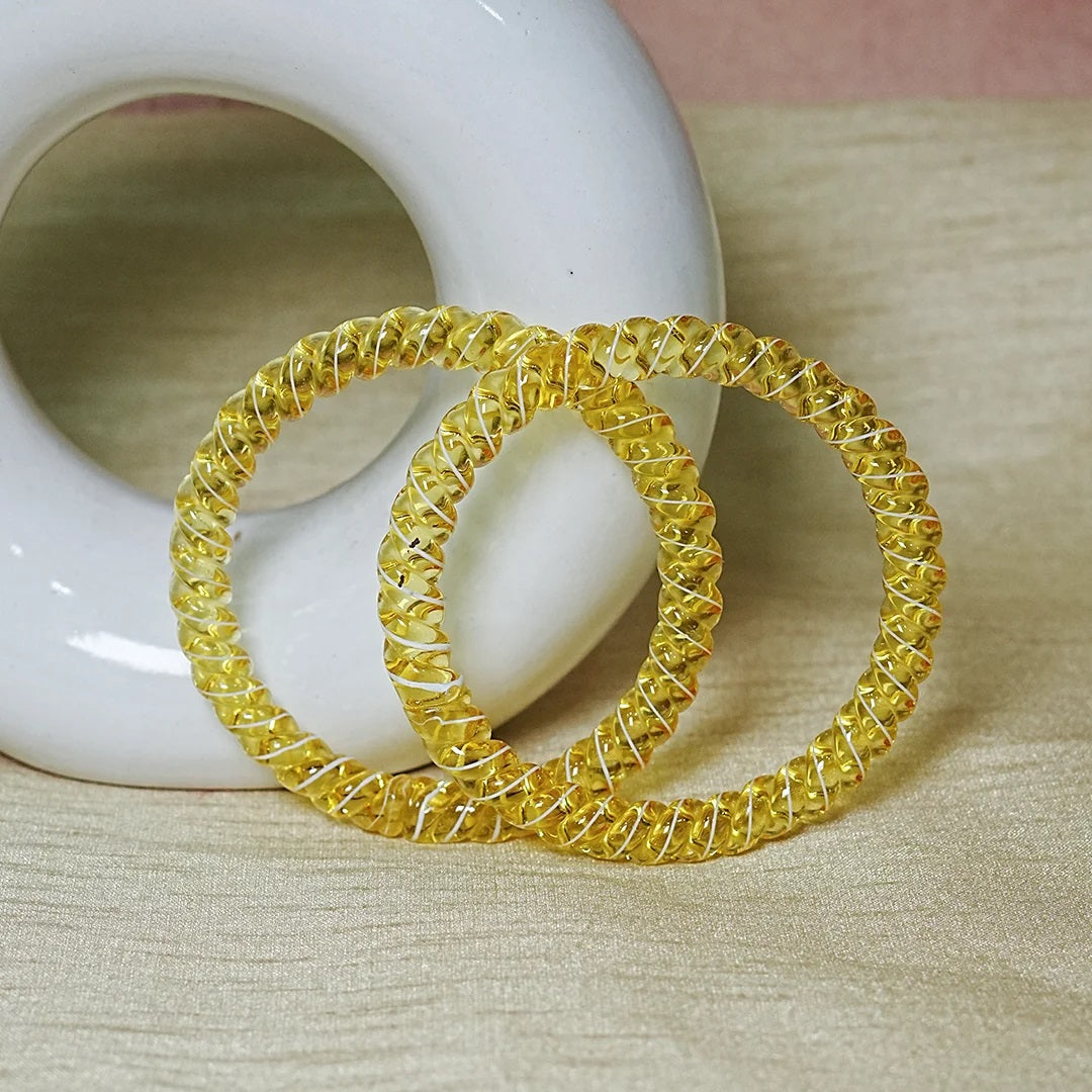 Designer Spiral Pattern Glass Kada Bangles for Women (Pack of 2)