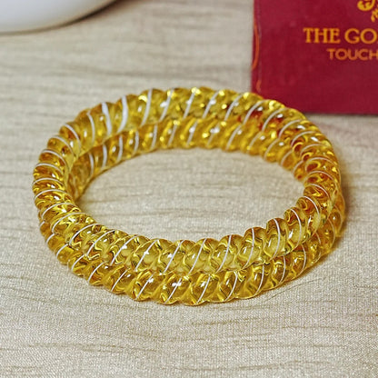 Designer Spiral Pattern Glass Kada Bangles for Women (Pack of 2)