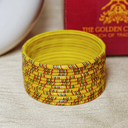Women’s Printed Glass Bangles – Shiny & Smooth Finish (Pack of 12)