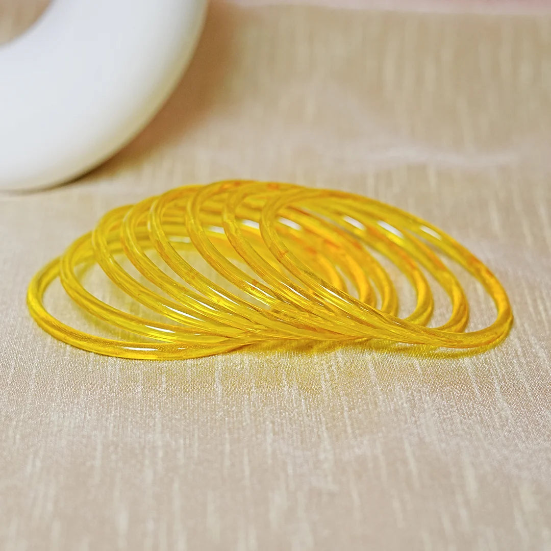 Trendy Acrylic Bangles Glossy & Smooth Finish for Women (Pack of 8)