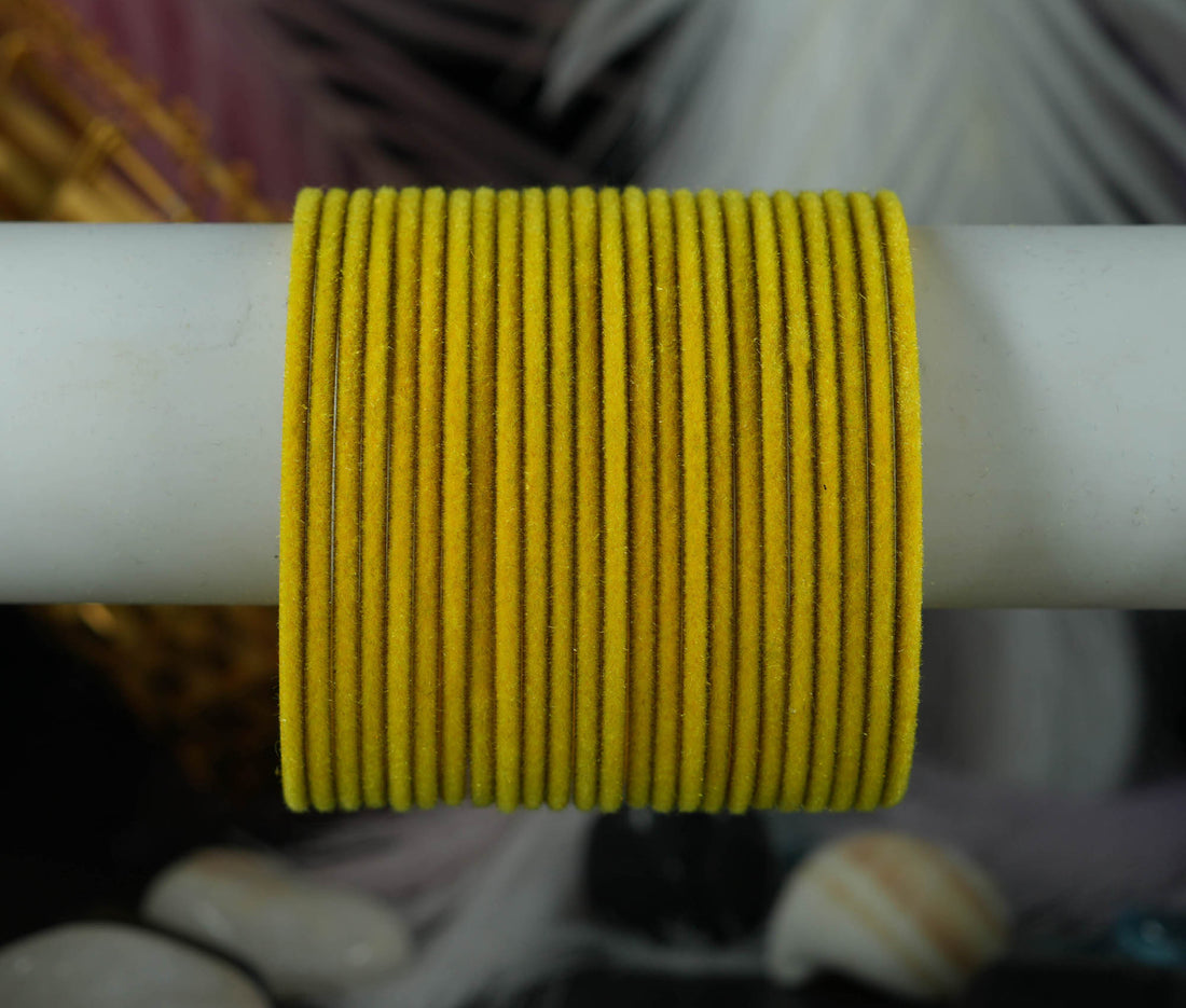 Stylish Multiple Color Velvet Metal Bangles for Women & Ladies