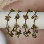 Ghungru Style Antique Gold Polished Metal Kada Bangles (Pack of 4)